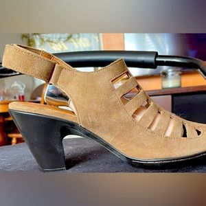 Unworn, open toe heels